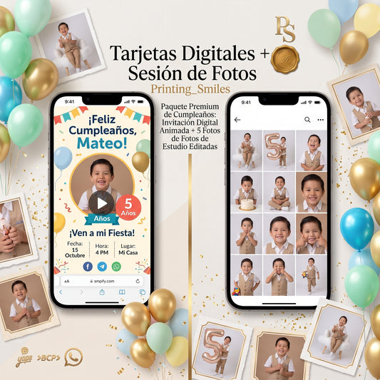 tarjeta digitales + sesion de fotos
